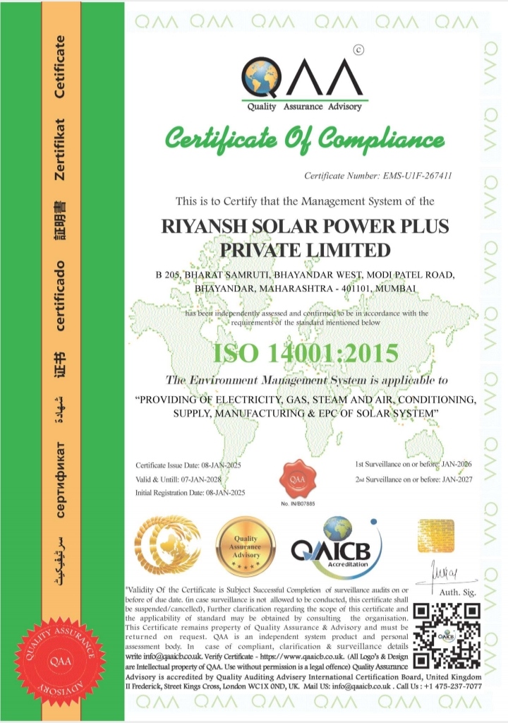 ISO 14001:2015 Certificate