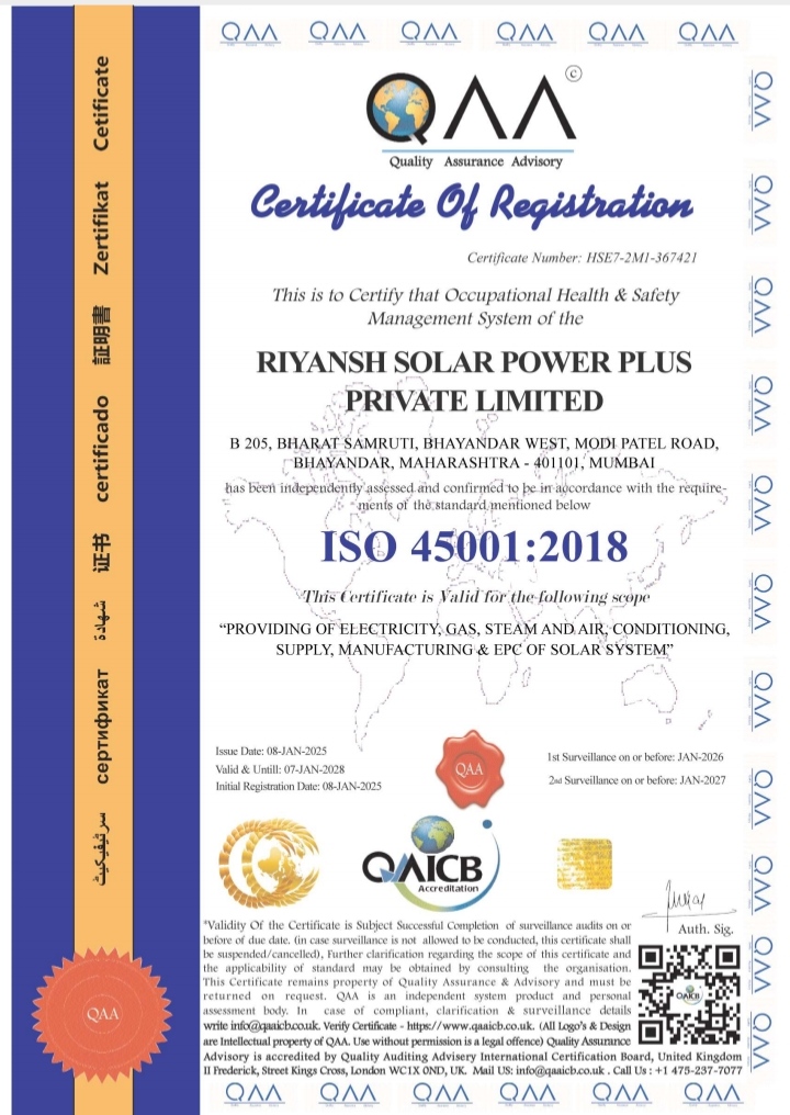 ISO 45001:2018 Certificate